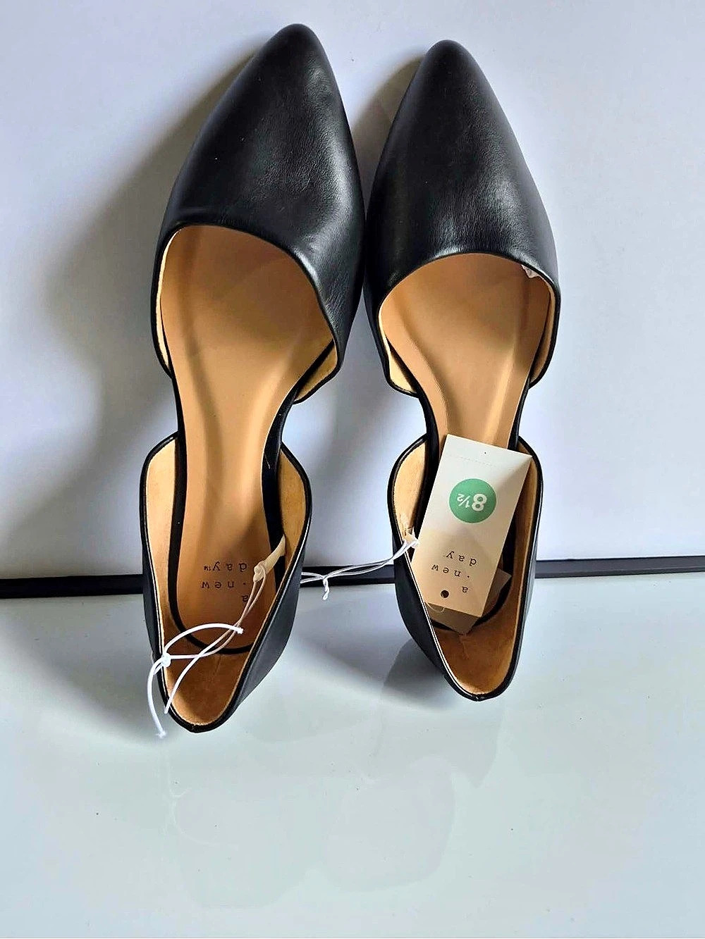A.new day Pointed Toe Slingback Heels in Black NWT